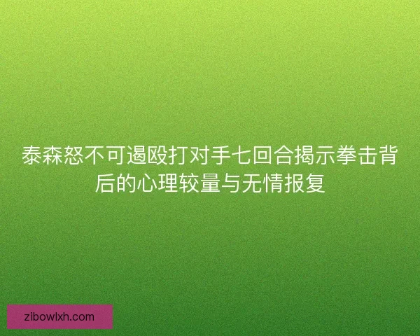 泰森怒不可遏殴打对手七回合揭示拳击背后的心理较量与无情报复